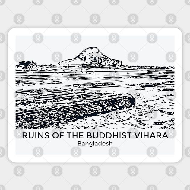 Ruins of the Buddhist Vihara - Bangladesh Magnet by Lakeric